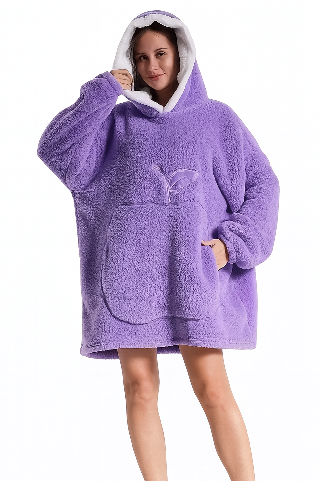 Couverture à Capuche Confortable Sherpa Fleece